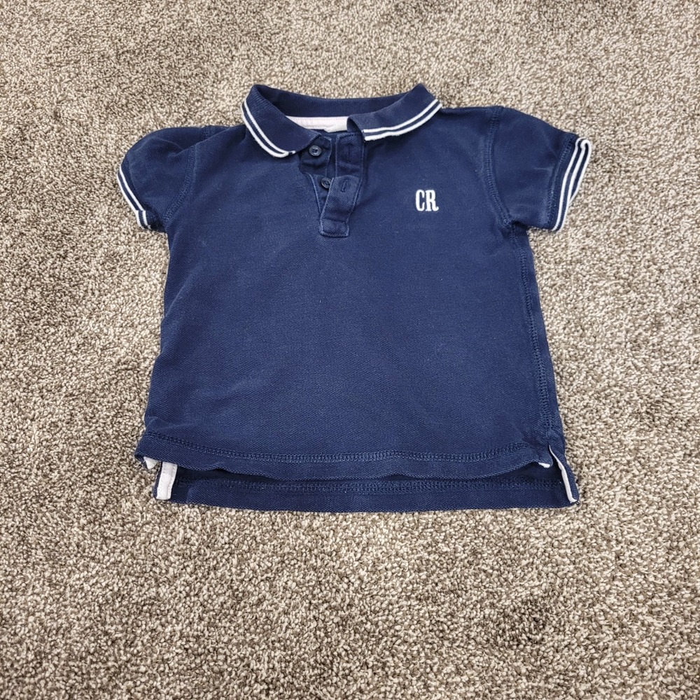 Country Road Kids Navy Blue Organic Cotton Pique Polo Shirt 12-18 Months